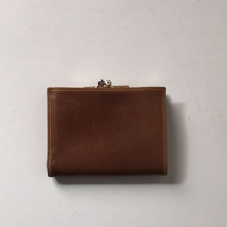 CELINE セリーヌ ガマ口 コンパクト財布 マカダム 2トーンレザー ベージュ ゴールド オールド ヴィンテージウォレット　中古良品