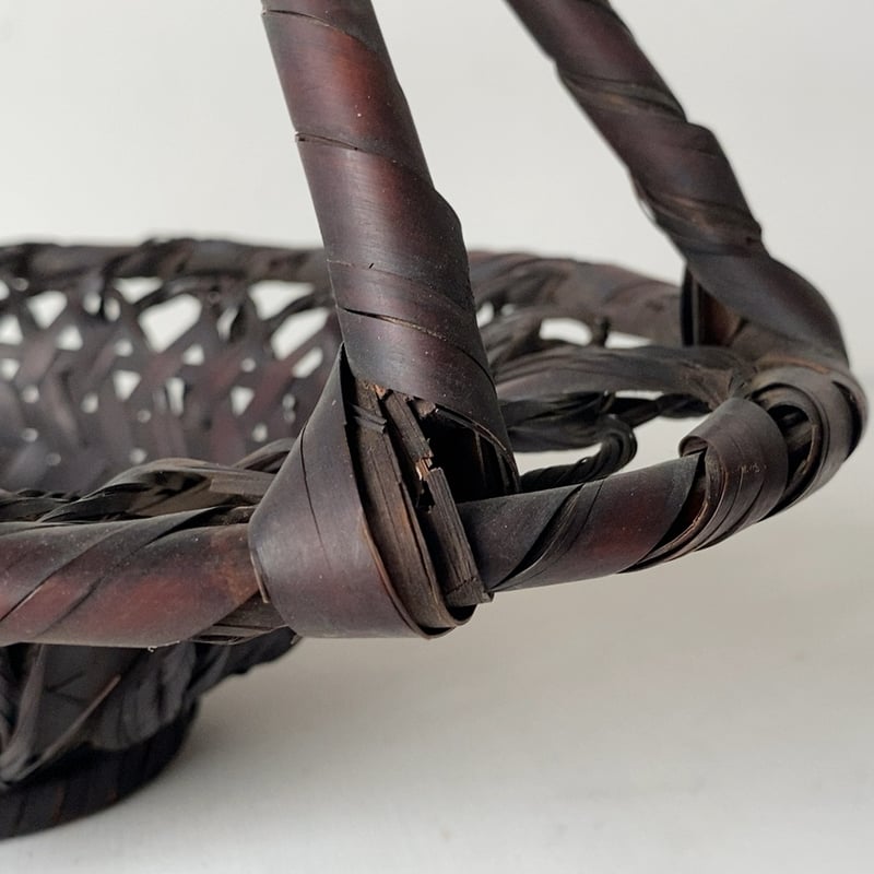 昭和初期 竹編みバスケット 昭和レトロ アンティーク 竹製 竹細工 竹籠 御用籠 竹編み バスケット