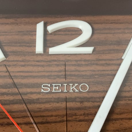 SEIKO セイコー 70s  3針 赤針 木目文字盤 トランジスター TTX-618 昭和期 1970年代 オールドセイコー ヴィンテージウォールクロック ジャパンヴィンテージ 実働品