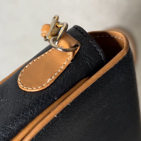 H様おまとめ品  GUCCI グッチ オールドグッチ グッチプラス 型押しレザー ポシェット ミニショルダーバッグ ブラック/ブラウン バイカラー  ヴィンテージ箱有 中古美品