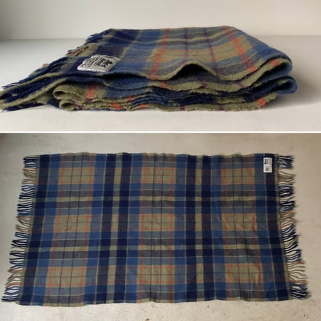 Burkraft バークラフト 旧タグ イギリス製 100%ウール ブランケット 膝掛け 大判ストール  made in great britain