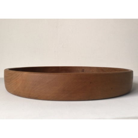 栃の木  くり抜き盆  38cm  木工 工芸品  お盆 トレー シェーカー 白木  美木目　完品