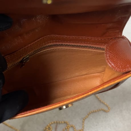 MCM オールドエムシーエム ヴィセトス柄 モノグラム コニャック ボールチェーン ミニミニショルダーバッグ フラップ ポシェット 中古美品
