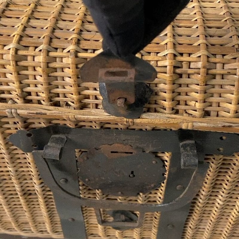 竹かご　乱れ籠　昭和レトロ　衣装ケース 昭和レトロ 竹製 収納ボックス 蓋付き 竹かご 乱れ籠 衣装ケース