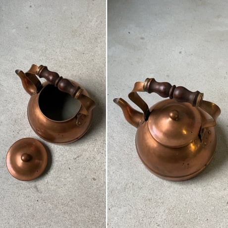 TAGUS ターガス社製  コッパーケトル 約1.3L小さめサイズ  ヴィンテージ 純銅ケトル 銅やかん ポルトガル製 made in p