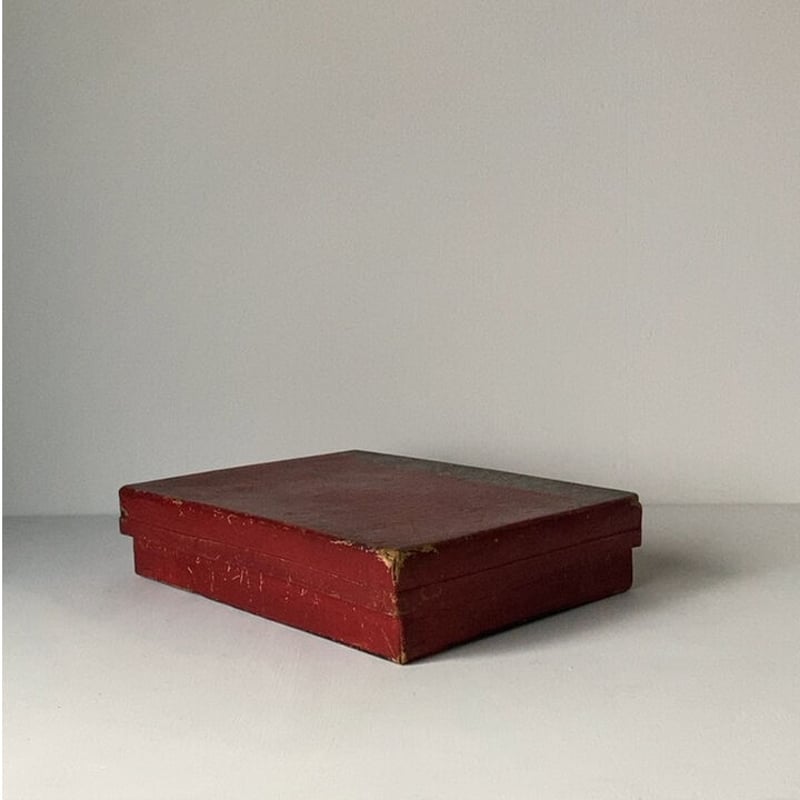 赤い道具箱 昭和初期の紙箱 31cm 昭和9年の卒業証書を保管していた書類