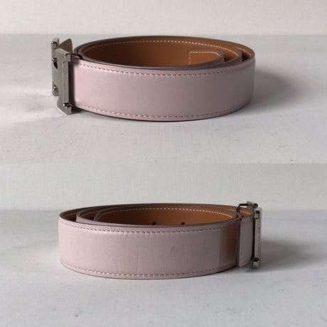 HERMES エルメス コンスタンス Hバックル  Hベルト5382  タデラクト  ピンク/ゴールド  リバーシブル  シルバー金具  L刻印  2008年製   85 /32mm幅  中古美品