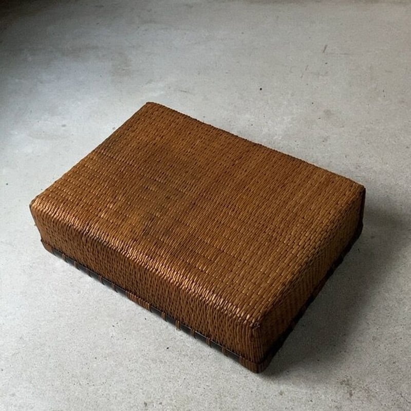 縁有り小型柳行李 平箱 幅約45cm 道具箱 ヤケ感良好 古い工芸品 古民藝