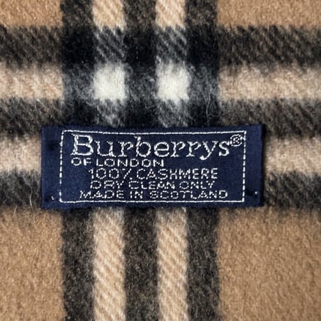 BURBERRYS バーバリーズ  cashmere100% カシミヤ マフラー ベージュノバチェック　70s～80s イギリスヴィンテージ made in Scotland 古着 中古品