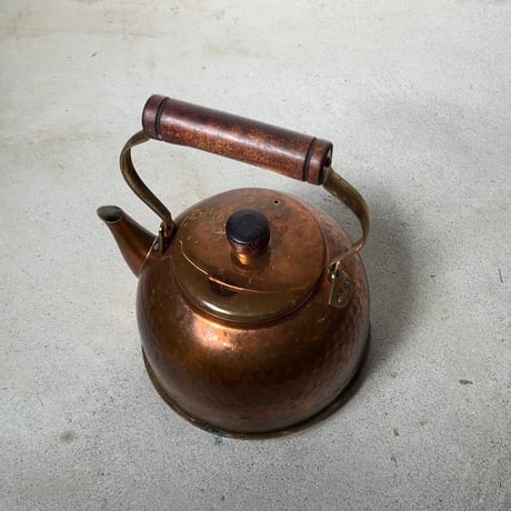COPPER100 HOMEWARE 新光金属 コッパー100 ホームウェア 純銅ケトル 銅製やかん  木製ハンドル 木製摘み 槌目素地 USED
