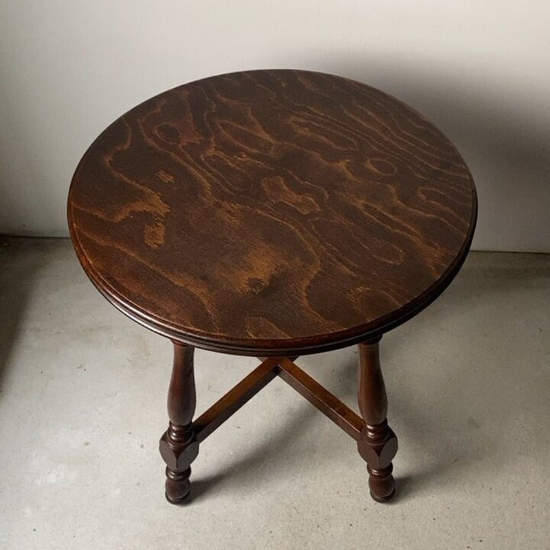 アンティーク コーヒーテーブル 円形テーブル 丸テーブル 楢材フレーム