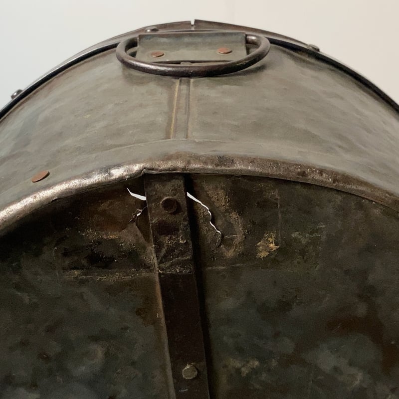 古い銅とブリキの大タライ 双耳付き スペシャルエイジング 鉢カバー