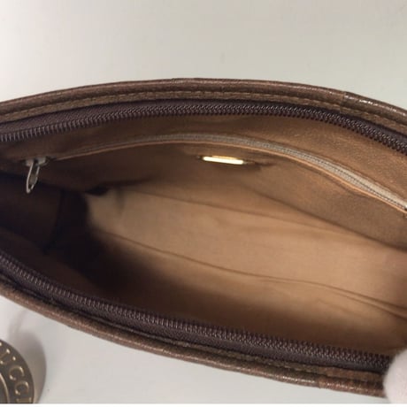 GUCCI グッチ オールドグッチ  GGプラスPVCキャンバス/レザー セカンドバッグ ヴィンテージ 中古美品