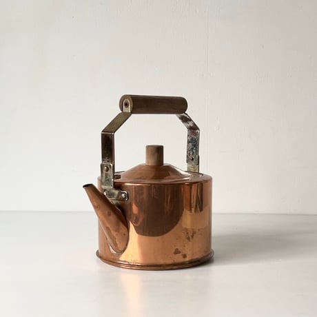 GLINTCOPPER グリントカッパー ヴィンテージ純銅ケトル 2.0L 木製無垢ハンドル+摘み  銅やかん  シミ有凹み無し 中古品