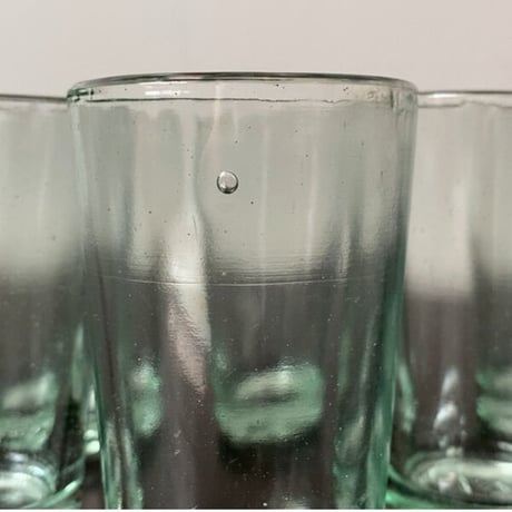 古いガラスコップ5個まとめ　  島田硝子製 SGK刻印 高さ9.2cm 小さめヴィンテージ グラス 気泡硝子 ゆらゆらガラス 昭和前期 美品
