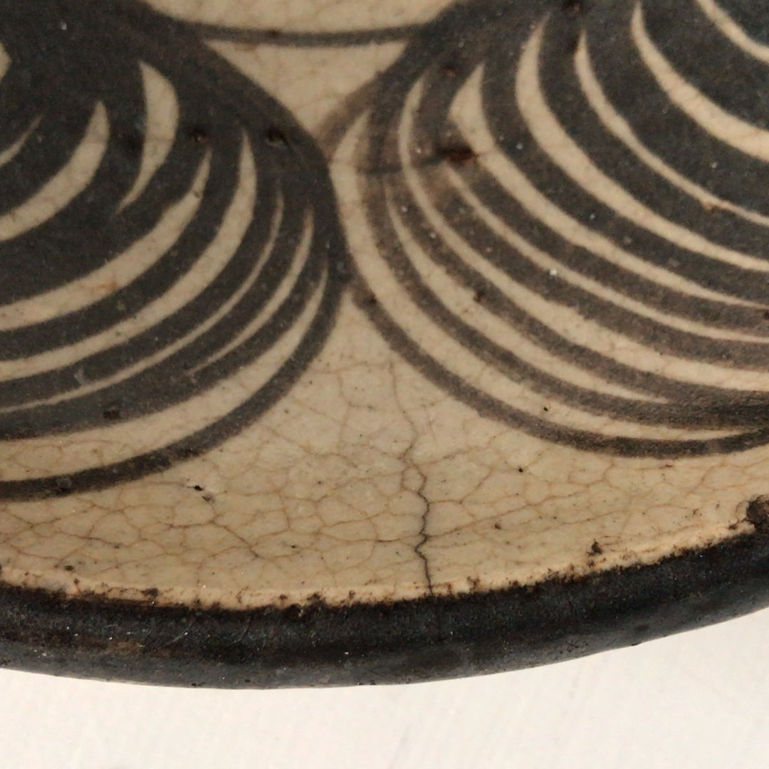 古瀬戸 大皿。石皿。骨董品。古美術。希少品。舊家藏出。江戸時代。