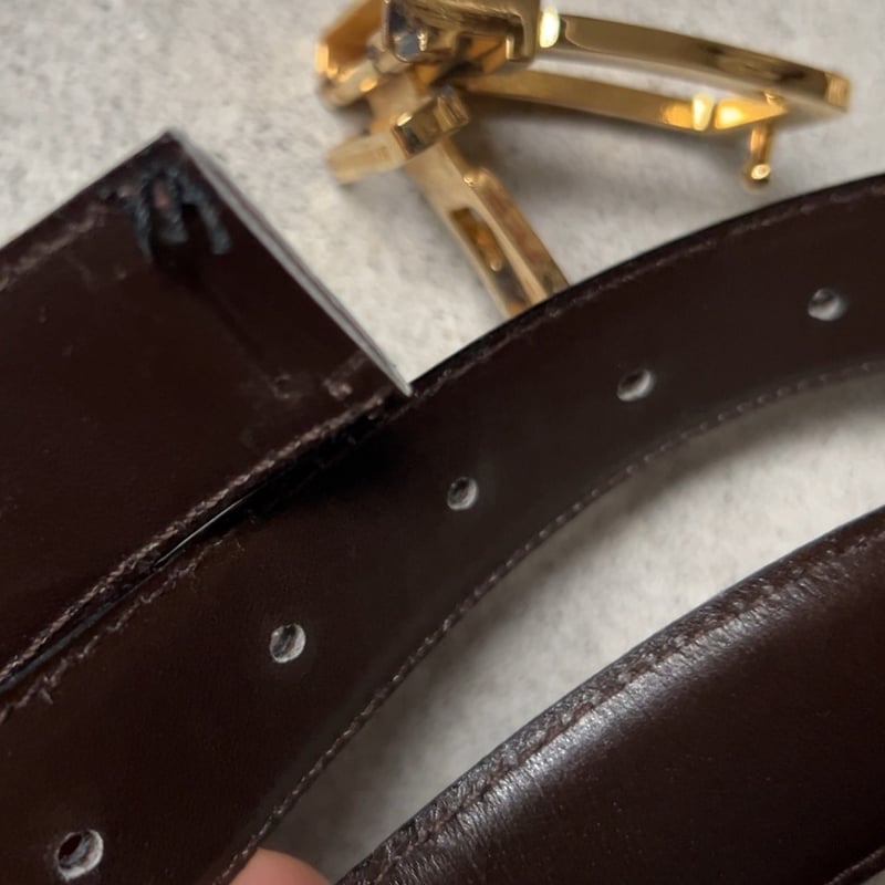 CELINE オールドセリーヌ 馬車金具 バックル レザーベルト