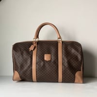 CELINE オールドセリーヌ トリオンフ(マカダム) 総柄  ボストンバッグ ゴールド金具 カデナ+鍵付き ヴィンテージセリーヌ 中古美品