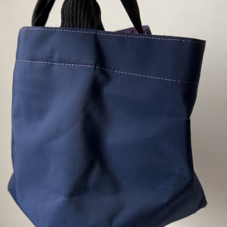 Herve Chapelier エルベシャプリエ 1027N (ナイロン舟型トートM) ネイビー/パープル  made in france 中古品