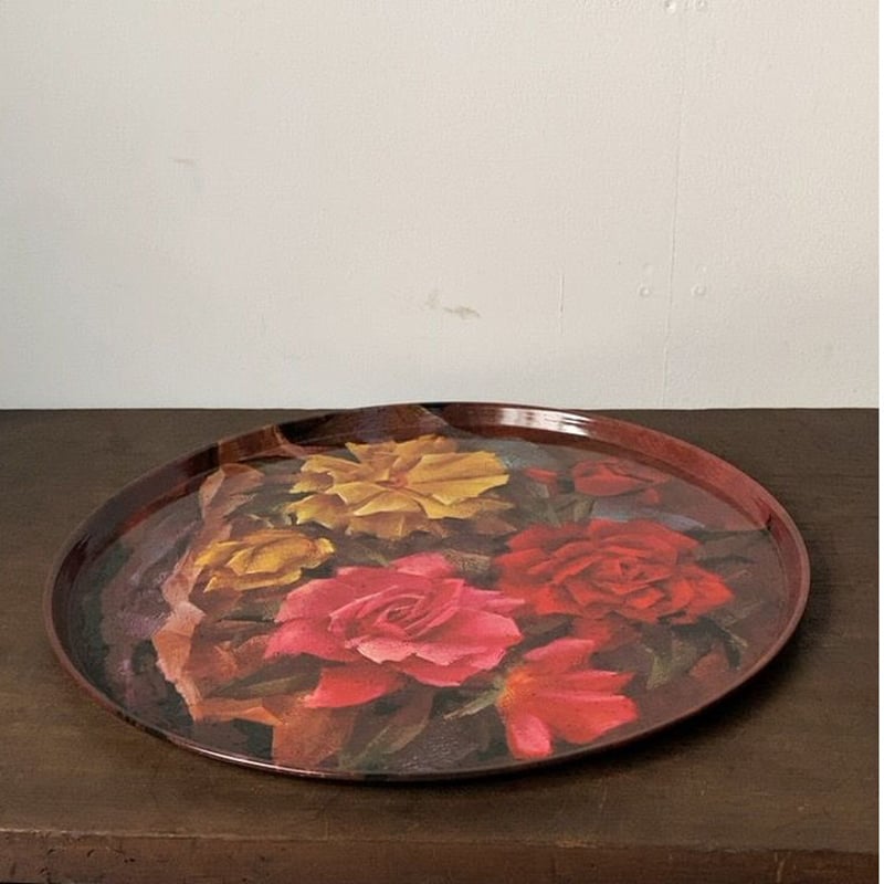 レトロ◇KESWICK TRAYS◇グラスファイバー◇薔薇◇特大トレイ レトロ◇KESWICK TRAYS◇グラスファイバー◇薔薇◇特大トレイ
