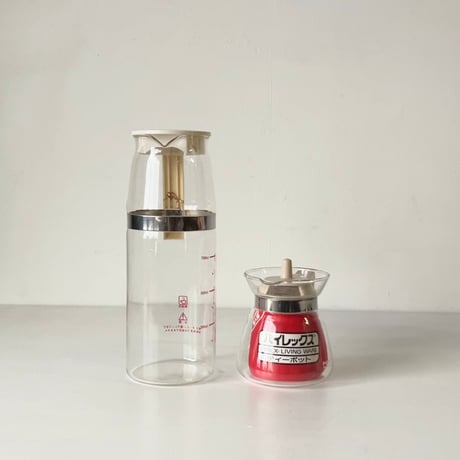 PYREX パイレックス 縦ロゴ 耐熱ガラス クールサーバー 1.2L ＋ ティーポット  2点セット 70〜80s ヴィンテージキッチンツール