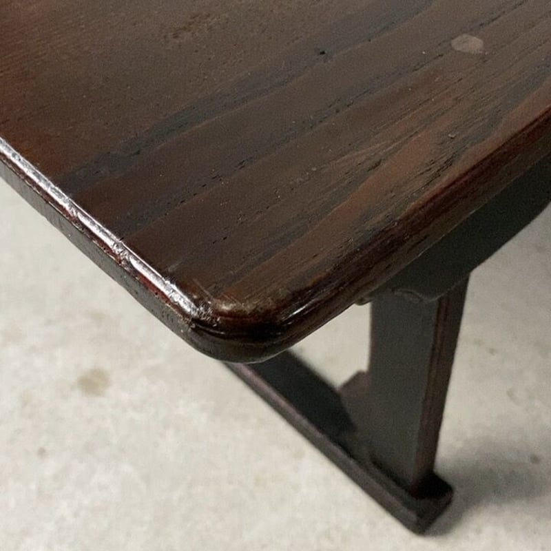 古い二月堂 食堂机 黒漆じゃない木目天板 珍品 希少 座卓 バネ板式