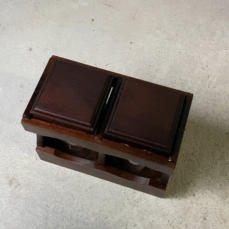 ヴィンテージ コーヒービーンズボトル  木製無垢材＋ガラス瓶 メーカー不明  美品