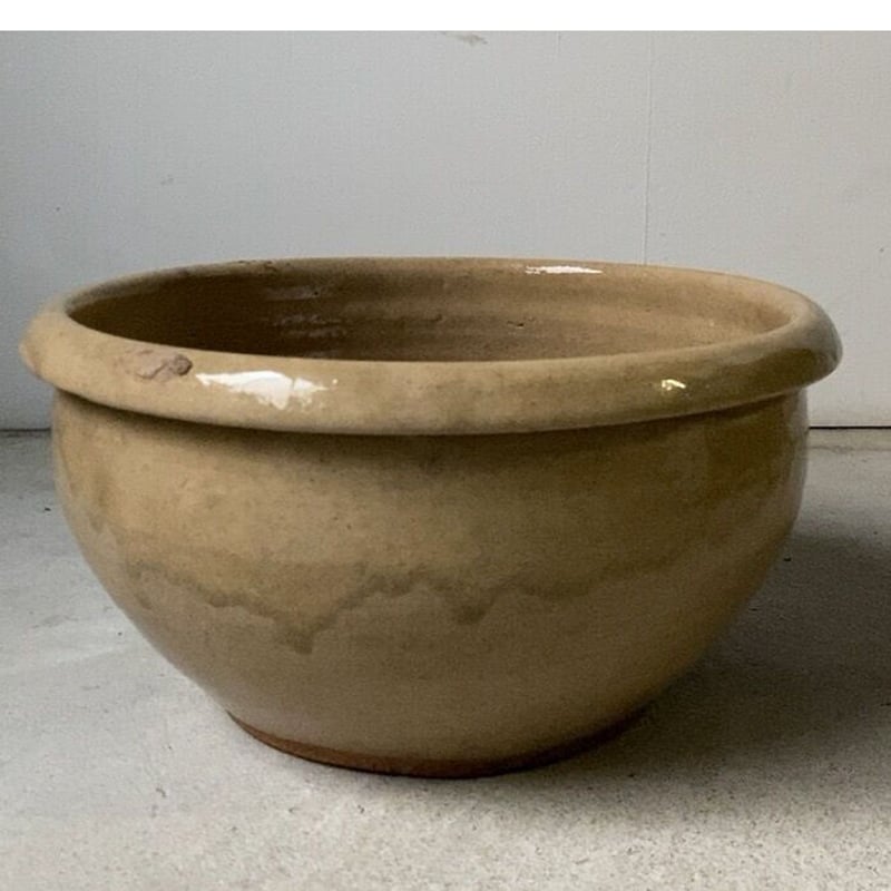 古いこね鉢33cm 民藝鉢 昭和期 古甕 メダカ鉢 睡蓮鉢 ガーデニング
