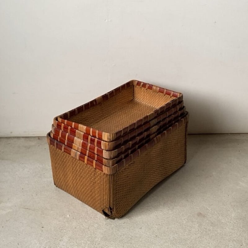 古道具】柳行李 やなぎこおり 古民家 竹籠 行李 竹行李 柳行李 古民具