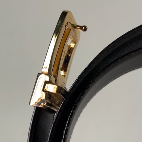 CELINE オールドセリーヌ 馬車金具 バックル  レザーベルト リバーシブル ゴールド金具 デッドストック 未使用品