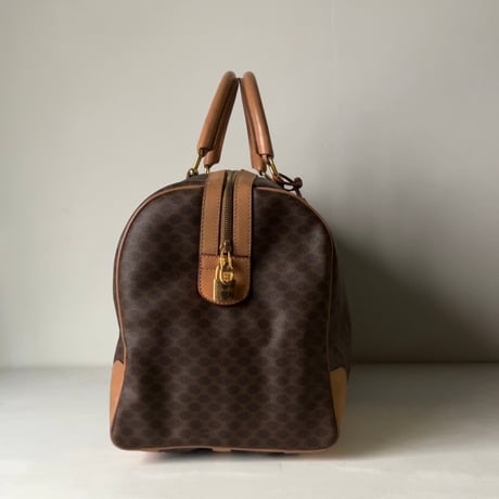 CELINE オールドセリーヌ トリオンフ(マカダム) 総柄  ボストンバッグ ゴールド金具 カデナ+鍵付き ヴィンテージセリーヌ 中古美品