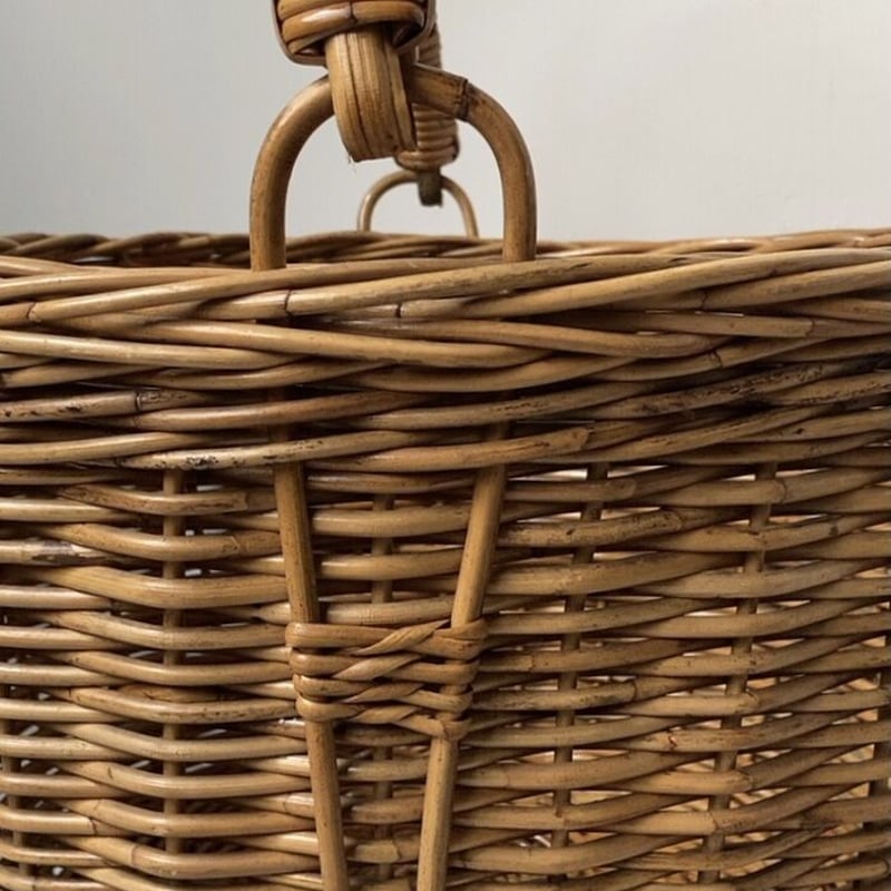 ラタン製巨大ワンハンドルランドリーバスケット48cm ラタン製巨大ワンハンドルランドリーバスケット48cm