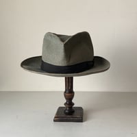 Colombia panamahat ヴィンテージ パナマハット ユニセックス 頭周約55.5cm 水色 ブルーグレー 編み帽子 中折れ帽 麦わら帽子