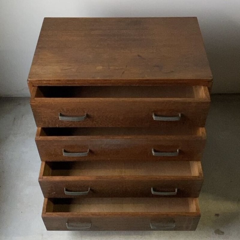 ミッドセンチュリー 木製チェスト 4引き出しヴィンテージ