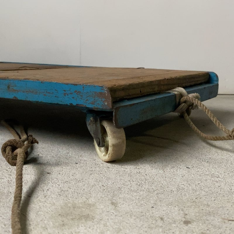 ヴィンテージ トロリー 紐台車 キャスターカート 古い台車 スチール