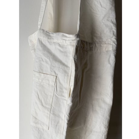 Gauze ガーゼ  コットンリネンサロペットパンツ ホワイト オーバーオール 農夫パンツ 中古美品