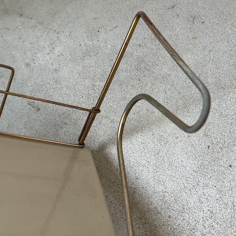 70s ヴィンテージ スチールブックスタンド 可動式卓上本立て
