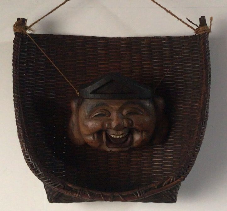 ⬛コレクション品♥６０年前ヴンテージ品♥超レア・縁起の良い大黒天・恵比寿お面２組 ⬛コレクション品♥60年前ヴンテージ品♥超レア・縁起の良い
