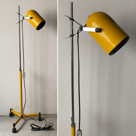 SWAN DENKI スワン電器  ヴィンテージ フロアライト フロアスタンド  間接照明 照明器具  イエロー/ブラック  ジャパンヴィンテージ 珍品 完品
