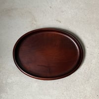 OHNO 大野木工 サンドイッチトレイ3号 幅34cm オーバル型 トレー　楕円盆 くり抜き盆 木工 岩手工芸 中古美品