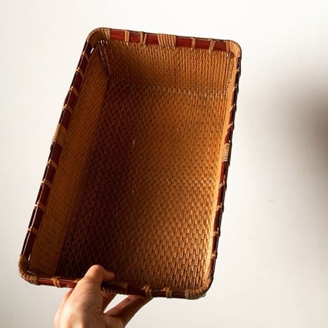 入れ子の柳行李  5点セット 昭和初期 竹縁のある手工芸品 編み籠 編み箱 天然素材 コンディション良好範疇ですが1点ダメージ有。