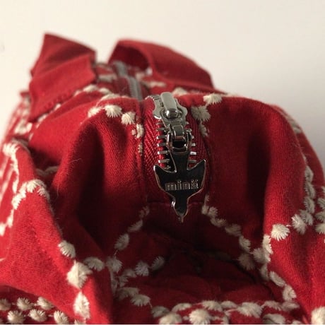 mina perhonen  ミナペルホネン  タンバリン  2wayショルダーバッグ  コットン  レッド/ホワイト 中古美品