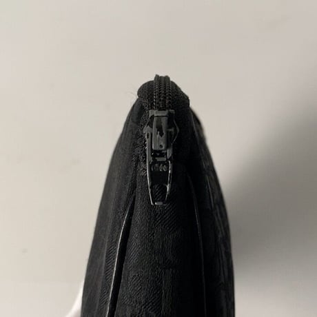 Dior  オールド クリスチャン ディオール  トロッター レギュラーポーチ ブラック レザー/ファブリック ヴィンテージ  28cm