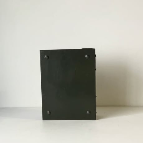 カカシ ヴィンテージ スチール製2段トレー 書類トレー 書類ケース ミリタリーグリーン ダークグリーン 鉄のトレー アンティーク文具 ジャパンヴィンテージ 良品