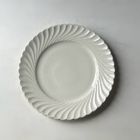 B　Luneville リュネヴィル  波リム 単色 ホワイト フランスアンティーク 1920年代-1950年代頃　キズなし完品範疇(貫入あり))