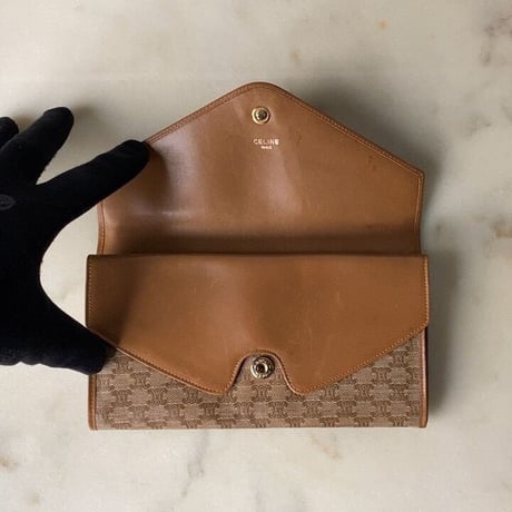 CELINE  オールドセリーヌ  マカダム  Wレターフラップ  ロングウォレット 長財布