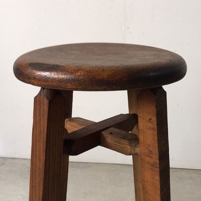 アンティーク 丸椅子 木製スツール 完品 | GobaTools