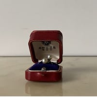 大阪 松屋宝飾店  ヴィンテージパールリング  4mm×2  総重量3.3g  size 10.5号 真珠の指輪  Pm刻印  1950年代 旧プラチナ クラシックジュエリー