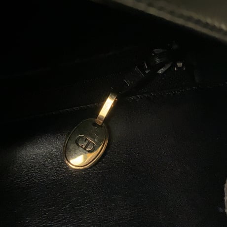 Christian Dior クリスチャン ディオール　ヴィンテージディオール レザーショルダーバッグ CDエンブレム ゴールド金具 保存袋 箱付き