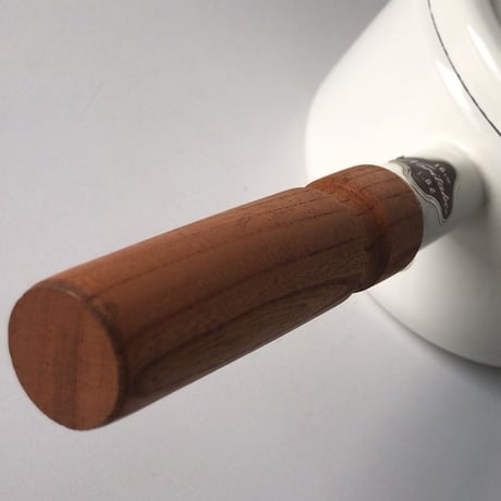 Noritake ノリタケ   ヴィンテージ 琺瑯(ホーロー) 片手鍋    木製無垢持ち手  ホワイト ほぼデッドストック 未使用品